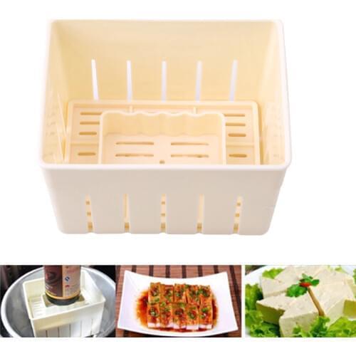 DIY Plastic Tofu Press Mould Homemade Tofu Mold Soybean Curd Tofu Making Mold with Cheese Cloth Kitchen Cooking Tool Set