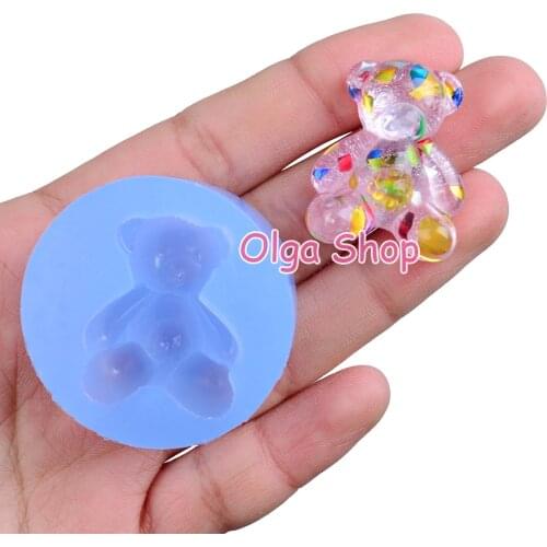 DYL764 28.6mm Bear Silicone Mold Animal Mold Candy Chocolate Cake Decorating Cake Craft Resin Polymer Clay Jewelry Cabochon Soap