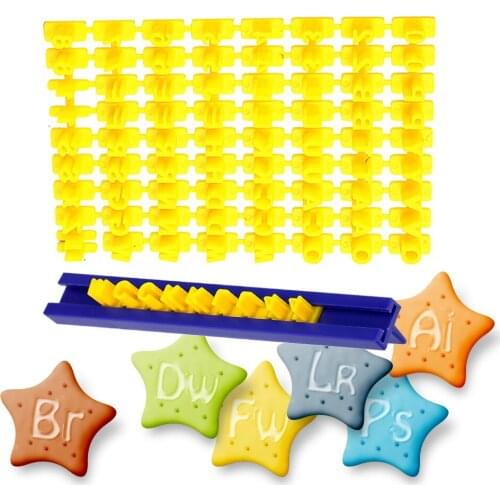 HILIFE Fondant DIY Mold Cake Decorating Tools Letter Impress Biscuit Press Stamp Embosser Alphabet Cake Mold Cookie Cutter