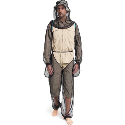 3PCS Outdoor Anti-mosquito Suit Night Fishing Through The Jungle Anti-insect Bite Mesh Trousers Sleeves Anti-mosquito Headgear