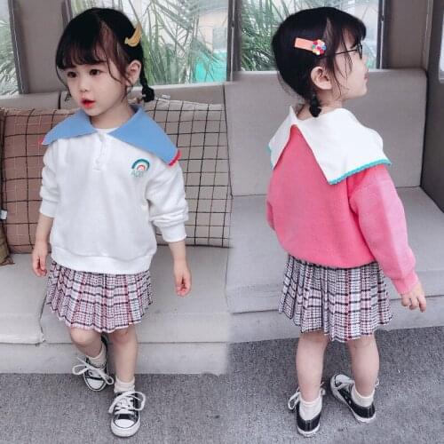 2020 Baby Infant Girl Spring Clothing Set Casual Sweaters Shirts+plaid Skirts,toddler Kids Princess 2pcs Clothes Sets