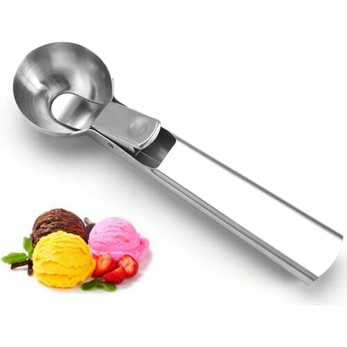 Ice Cream Scoops Stacks Stainless Steel Ice Cream Digger Fruit Non-stick Ice Cream Spoon Kitchen Tools For Home Cake