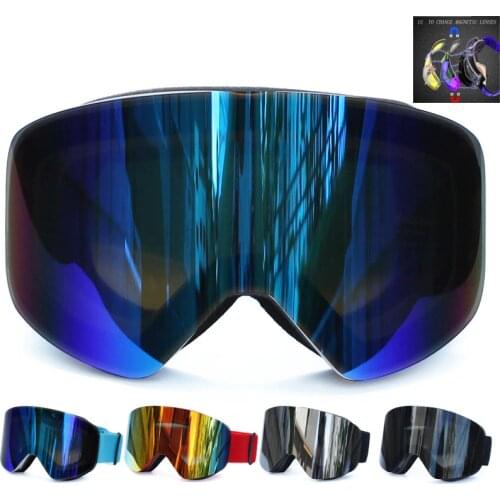 Magnetic Ski Goggles Double Layer Polarized Lens Skiing Anti-fog UV400 Snowboard Goggles Men Women Ski Glasses Eyewear