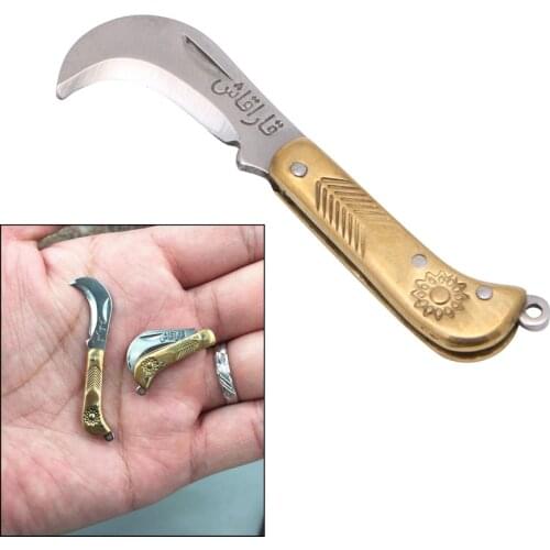 Mini Knife Fruit utility blade Pocket Brass Fold camp parcel Peel Peeler Cut Pare opener box letter multi tool package open