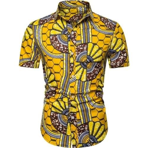 Print Shirts Men Short Sleeve Summer Brand Casual Mens Aloha Shirt Beach Holiday Hawaiian Camisas Ethnic Style Cosy Camisa