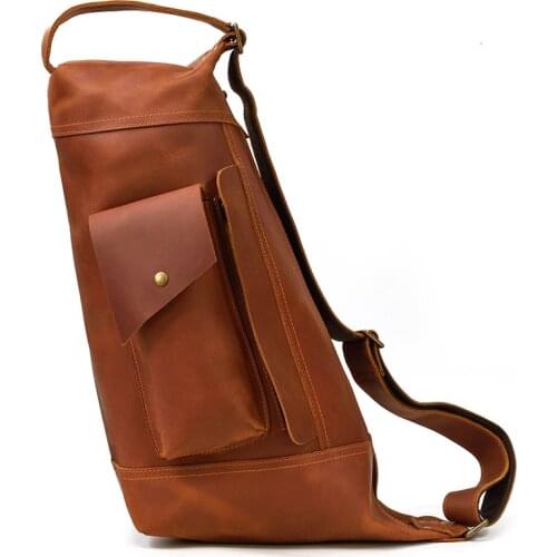 Male Laptop Bagpack Unique Bagpack For Man Featured Mens Genuine Leather Backpack Crazy Horse Leather Daypack Travel Bag