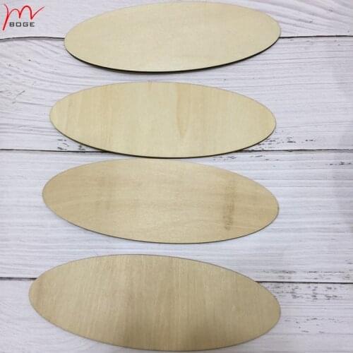 Set of 50pc ready to decorate OVAL diy items for kids geometric shape unfinished wooden cutouts 17*6cm