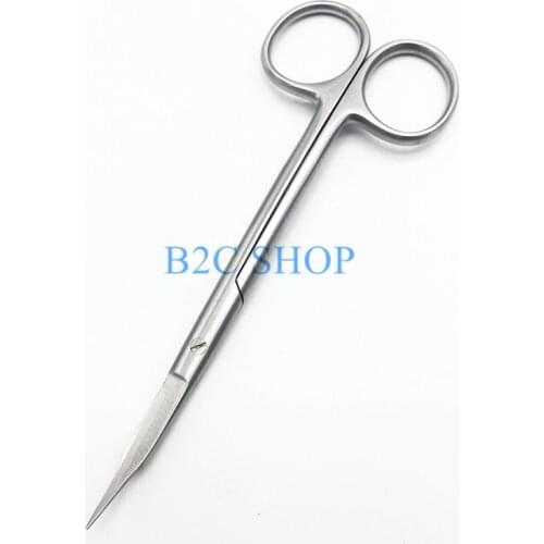 Stainless steel Septum scissors 13cm Nasal plastic surgery tool Curved scissors minutely serrate Tissue scissors