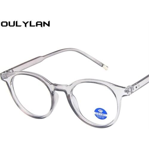 Oulylan Women Glasses Frame Men Anti Blue Light Eyeglasses Frames Vintage Round Clear Lens Optical Spectacles