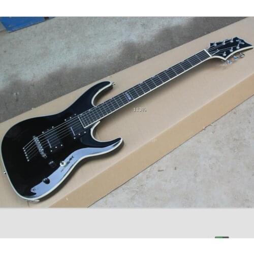 H-351NT deluxe electric guitar KSG custom guitar free shipping all black finish guitar with neck thru body strings