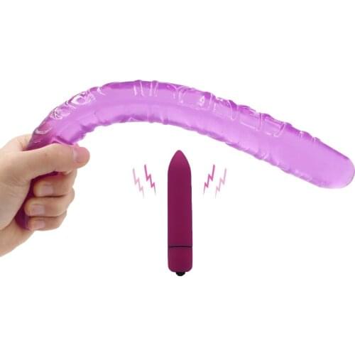 Jelly Double Dildo Realistic Butt Plug Anal Vagina Vibrator Erotic Product Sex Toys for Adults Women Intimate Goods Machine Shop