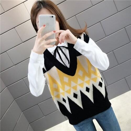 Room 154766, row 2, No.5, middle] new diamond color matching vest, V-neck vest, 39