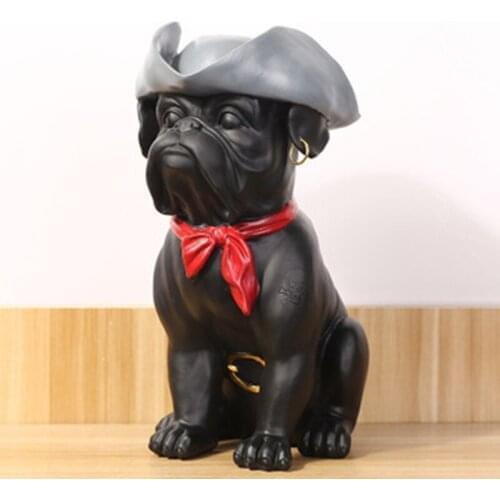 The family dog Bulldog Canis familiaris Statue Bust Full-length portrait Companion dog Decorative article sculpture QIN012