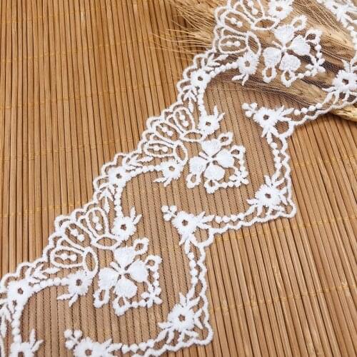 20yards Mesh embroidery lace fabric milk silk tulle clothing accessories hometextile decoration sewing wedding accessories WB24