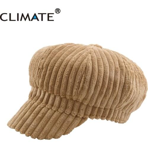 CLIMATE Winter Women Hat Octagonal Hat Polyester Woolen Cap Warm Fashion Solid Newsboys Hat for Girl Women Autumn Warm Hats