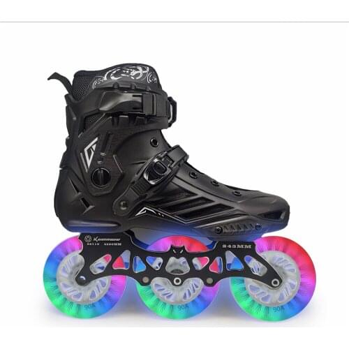 3 Wheel LED Flash Inline Skates Shoes with 3X110mm White Blue Green Red Pink Light Color Shine Roller Skate Street Patines 110mm