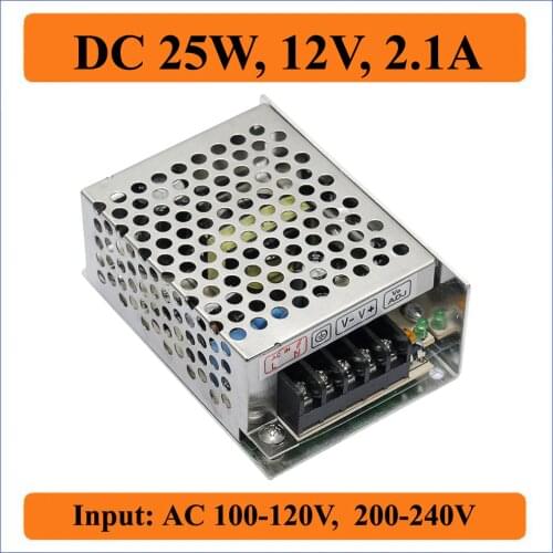 25W 12V 2.1A Switching Power Supply Universal power suply Input AC110/220V Transformer to DC12V 2.1A Output for leds Strip Light