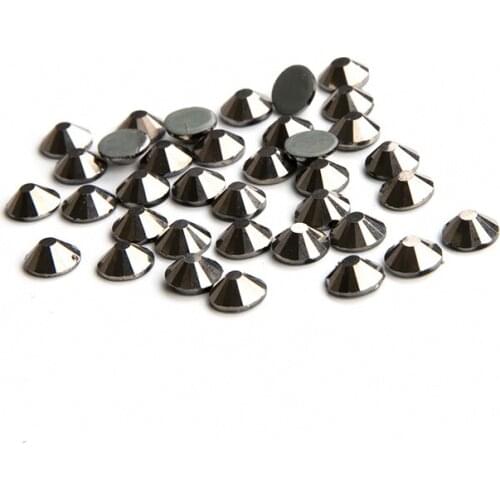 All Sizes Jet Hematite Color Hot Fix Rhinestone High Quality Crystal SS6-SS30 Strass Stone for Shoes
