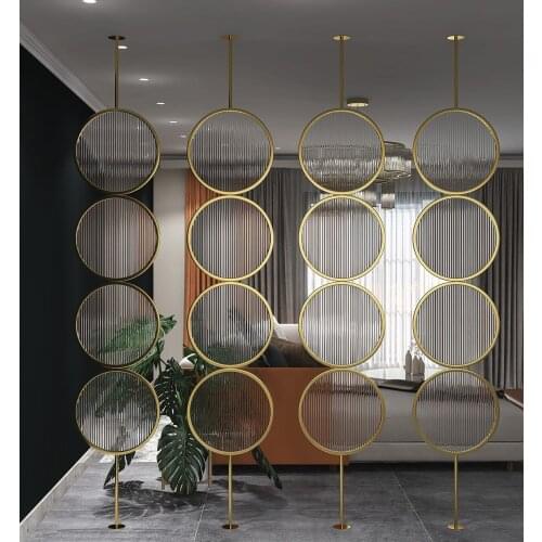 Tempered Changhong glass small family living room simple rotary hanging screen light luxury modern entrance screen partition