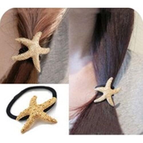 2019 Hot style fashion gold starfish jewelry accessories headband hair bow for women girl Free Shipping