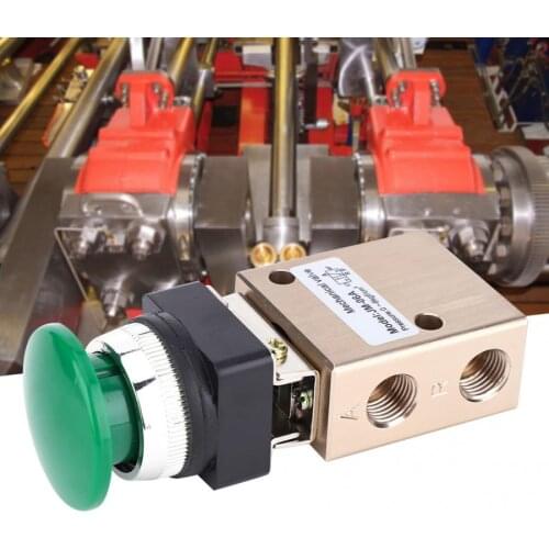1/4 Inch PT 2 Position 3 Way Valve Manual Control Mushroom Push Button Air Pneumatic JM06A Mechanical Valve Pneumatic Valve Tool