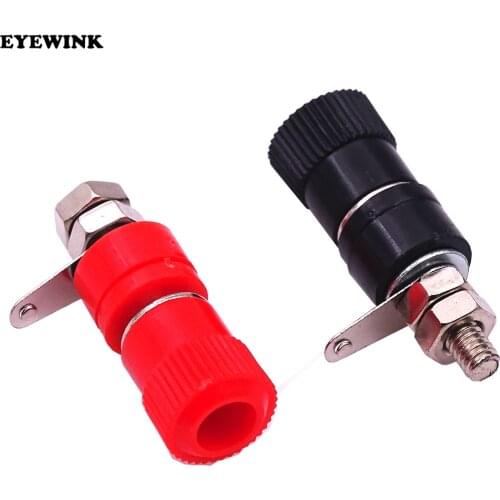 10PCS/LOT Terminal Blocks JS-910B 4mm Amplifier Terminal Connector Binding Post Banana Plug Jack Mount Black 5 Red 5