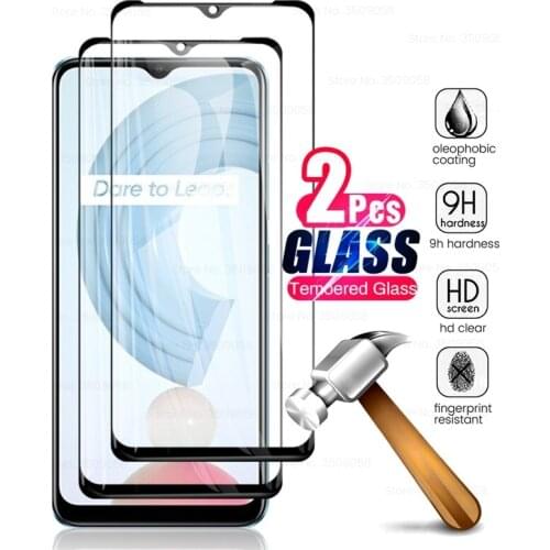 2pcs full cover tempered glass sceen protectors for realme c21 c 21 21c realmec21 6.5'' smartphone display touch protection film