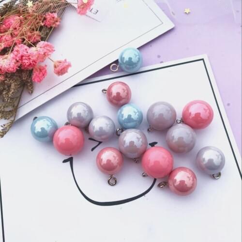 20pcs 14-15mm Color beads charms spherical charms earrings pendant keychain charms for DIY decoration accessories