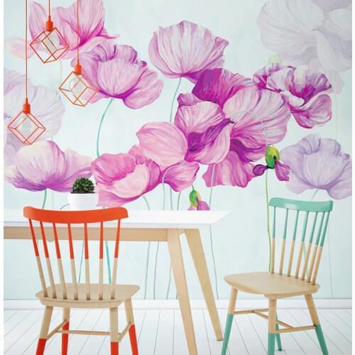 3D Retro Old Hand-painted Oil Painting wall paper 8D Mural Background Wallpapers Tulips Flower Wallpaper Bedroom Living Room