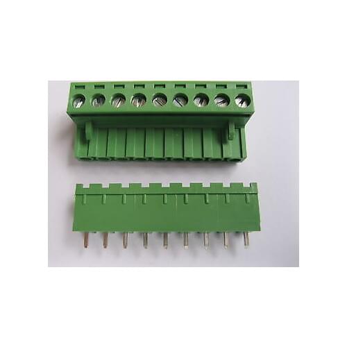5 pcs Green 9 pin 5.08mm Screw Terminal Block Connector Pluggable Type