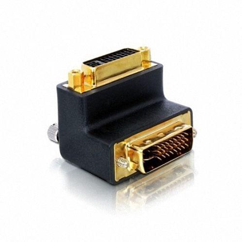 90 Degree Right Angled DVI 24+5 -D Digital Dual Link Male To Female Extension Adapter for HDTV LCD Monitor