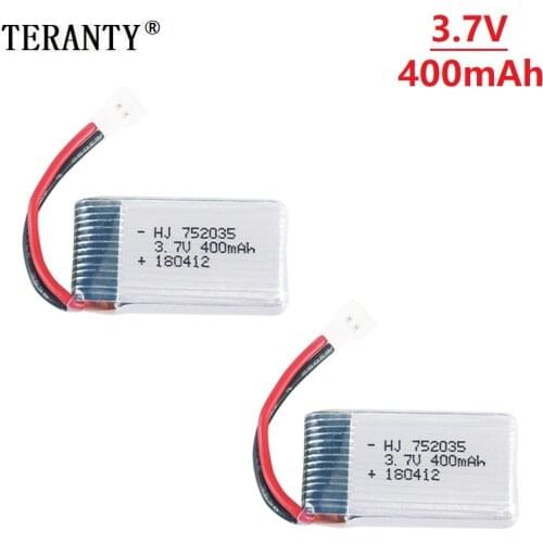 1/2/5Pcs/Pack 3.7V 400mAh 35C Lipo Battery for X4 H107 H31 KY101 E33C E33 U816A V252 H6C RC Quadcopter Drones Spare Part 752035