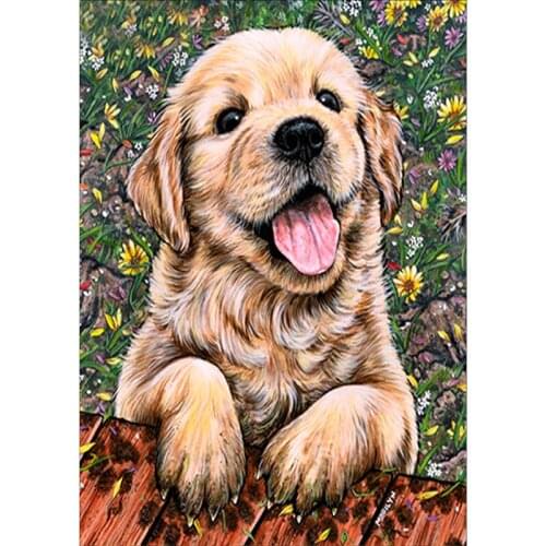 New Full Square Diamond 5D DIY Diamond Painting "Cute dog" Embroidery Cross Stitch Rhinestone Mosaic Painting Home Decor