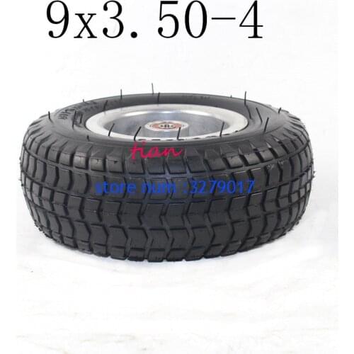 Free Shipping Good Quality 9X3.50-4 Pneumatic Tyre with Rims Fit for Electric Scooter Gas Scooter Pocket Bike Electric Tricycle