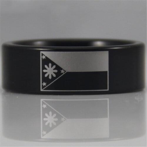 Free Shipping USA UK Canada Russia Brazil Hot Sales 8MM Black Pipe Filipino Flag Design Tungsten Comfort Fit Ring