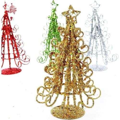 Red Christmas Tree Home Decor Iron Tree Curve Crafts Shining