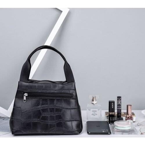 Fashion handbags, womens bags with patterned leather, thick and large-capacity all-match