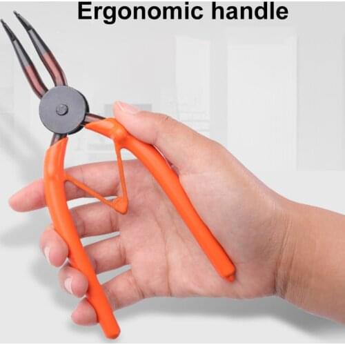 4pcs/Pack 7 Inch Circlip Plier Set Chrome Vanadium Steel Snap Ring Pliers Internal External Straight Curved Pliers Hand Tools