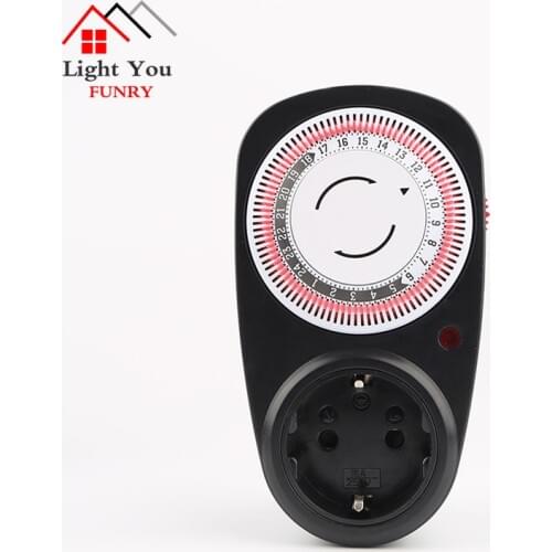 German Standard Mechanical Timing Socket Household Smart Countdown Switch Socket Energy Saving Socket 110-250V