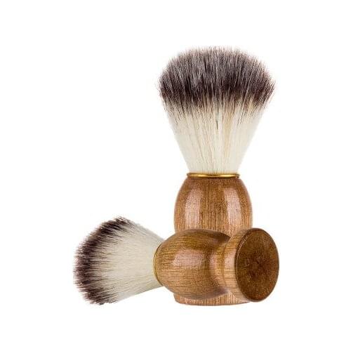 New Fashion Mens Gift wood tip Badger Hair Shaving Brush solid wood Handle Barber Brush Tool Comfortable Shave