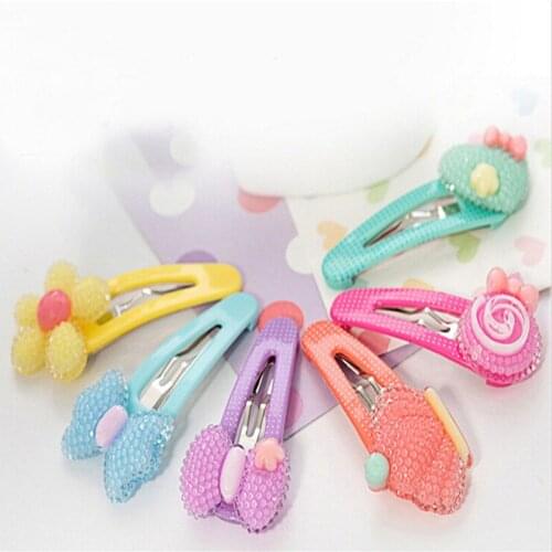 New Girl Hairpin Crystal Rhinestone Barrette Kawaii Hairpins Bow Flower Children Hairgrip Hair Clip Girls Hair Accessories 2Pair