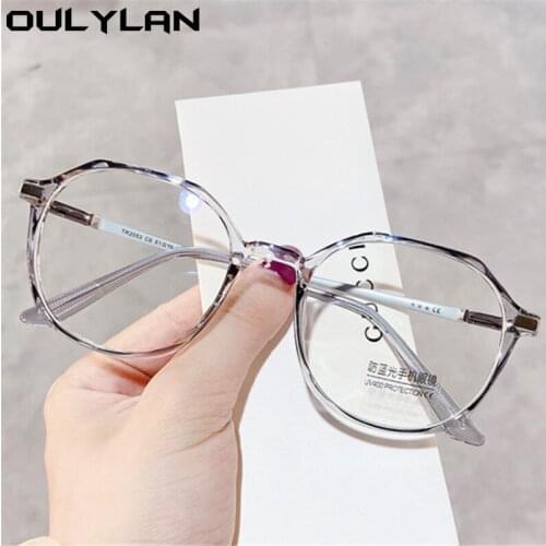 Oulylan Blue Light Blocking Glasses Frame Women Men Anti-Blue Light Computer Spectaclese Clear Metal Optical Eyeglasses Frames
