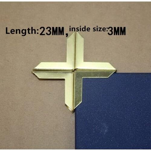 Gold Plated Book Scrapbooking Album Menu Folder Corner Protectors 23*23*3mm,Fit 3mm thickness book,10Pcs