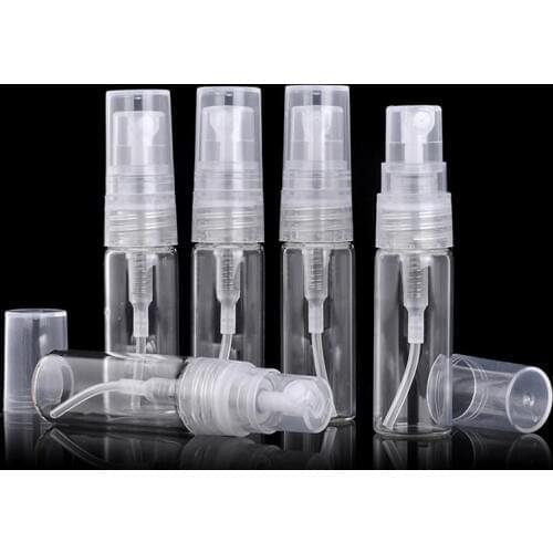 2ML Clear Mini Glass Spray Perfume Bottle Empty Small Sample Perfume Atomizer Container LX1339