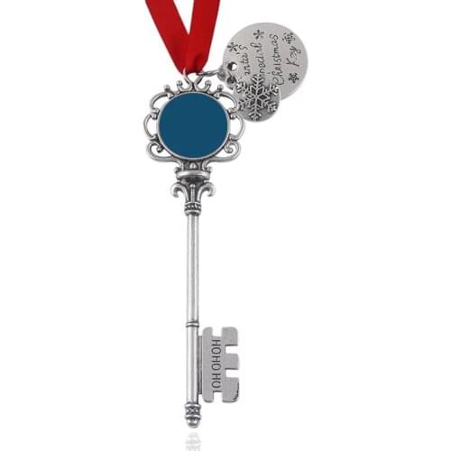 Christmas Santa Key Chain Santa Claus Door Key Ornament with Ribbon Bow for Christmas Decoration R7RF