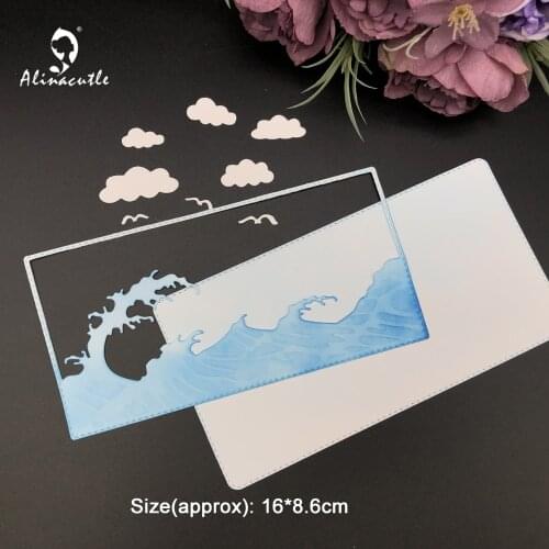 Die Cut Mini Slimline Sea Wave Clouds Bird Scrapbooking Paper Craft Handmade Card Album Punch Art Cutter Alinacraft Cuting Dies