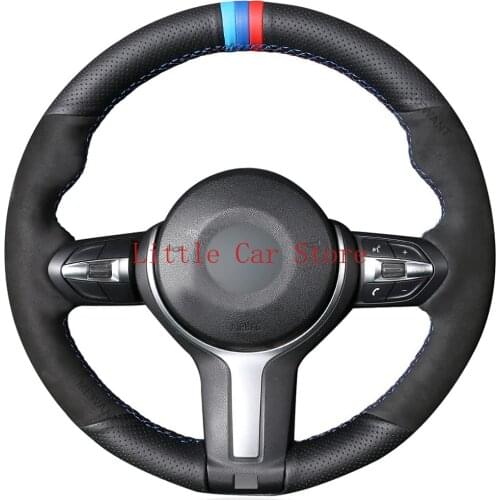Hand-stitched Black Suede Leather Steering Wheel Cover For BMW F87 M2 F85 F86 F80 M3 F82 M4 M5 F12 F13 M6 F33 F30 Accessories