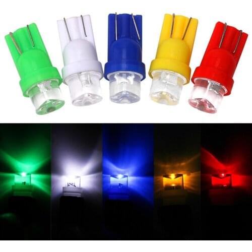 20Pcs/Lot T10 W5W 1LED Concave Head Small Car Bulbs Straw Hat For Auto Clearance Lamp Instrument Lights 12V