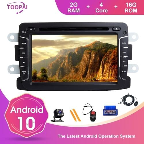 TOOPAI Android 10 For Renault Duster Dacia Logan Sandero Xray 2 GPS Navigation Multimedia Auto FM Radio Stereo Head Unit DVD