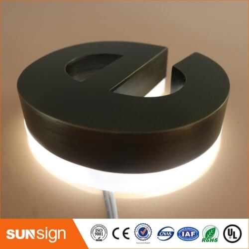 Waterproof LED Brushed Acrylic material led backlit letter sign